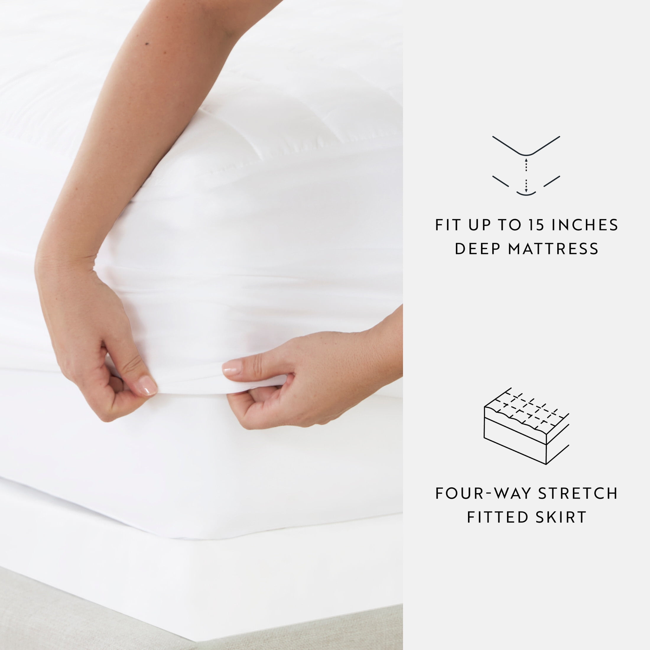 Waterproof Soft Padded Fitted Mattress Protector for Queen Beds by Comfort Canopy