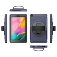 thumbnail image 3 of Dteck Galaxy Tab A 8.0 2019 Case, Heavy Duty 360 Degree Rotating Kickstand Full-Body Impact Resistant Cover with Hand Strap For Samsung Galaxy Tab A 8.0 Inch 2019 (SM-T290 /SM-T295), Deep Blue, 3 of 11