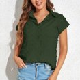 thumbnail image 2 of Blusa superior de la camisa de la rebeca del botón de la manga corta de la gasa del verano de la manera atractiva ocasional de las mujeres OAVQHLG3B Store lin121212, 2 of 4
