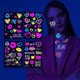 thumbnail image 1 of 2026 Neon Temporary Tattoo, Assorted Designs Glow In The Dark Neon Temporary Tattoo, Uv Blacklight Fake Tattoos, 1 of 5