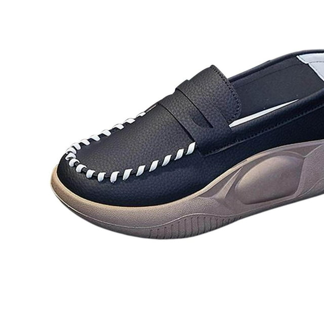stanreset Chaussures Décontractées pour Femmes Confortables à Enfiler Souples pour Intérieur Extérieur Marche Noir 39