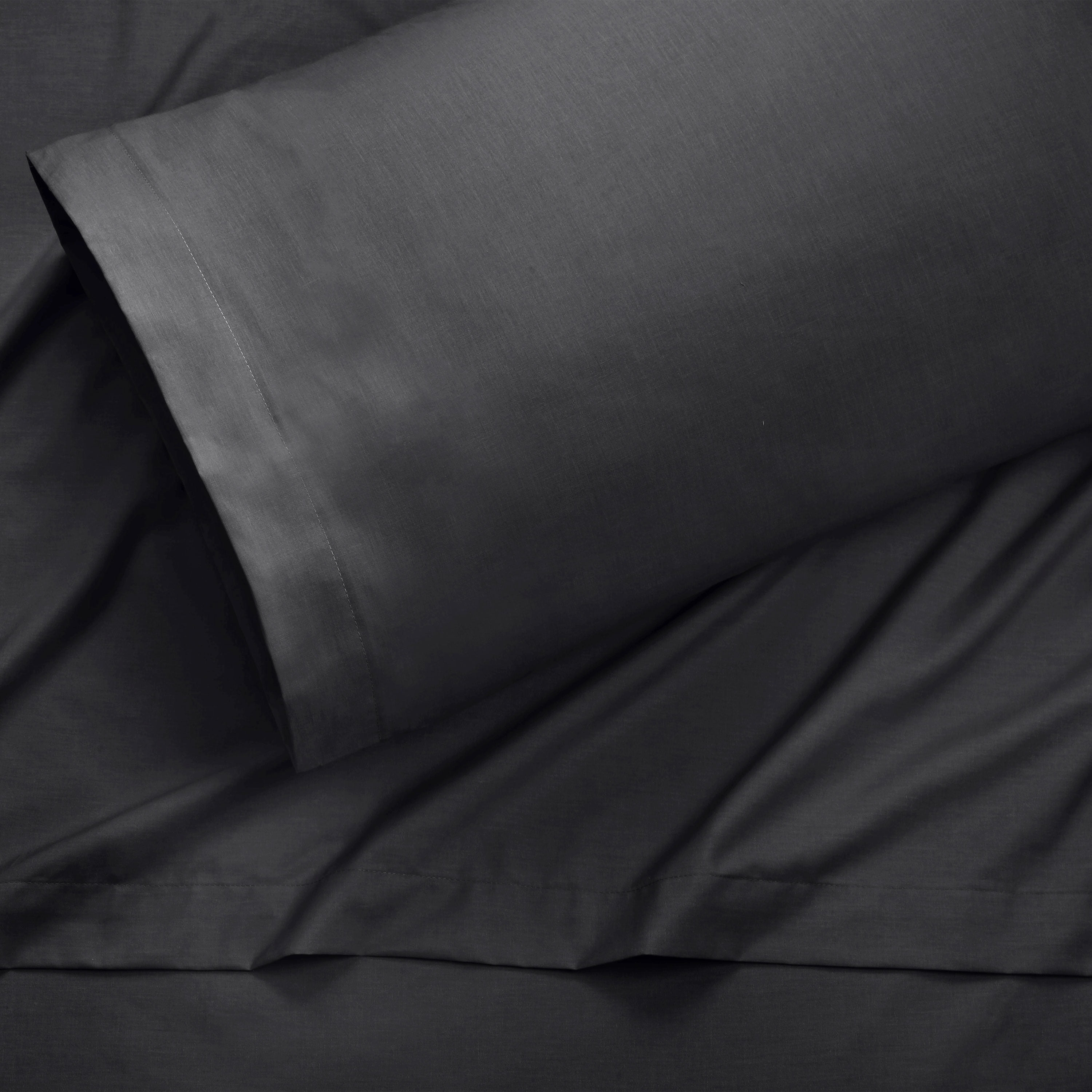 Soft Lightweight Brushed Cotton Blend Bed Sheet Set – 4-Piece Full – Black