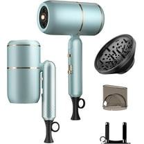 Professional Ionic Hair Dryer Blow Dryer with Diffuser and Concentrator,Foldable Handle Travel Hair Dryer,Constant Temperature Hair Care for Fast Drying as Salon Light and Quiet (Baby Blue)