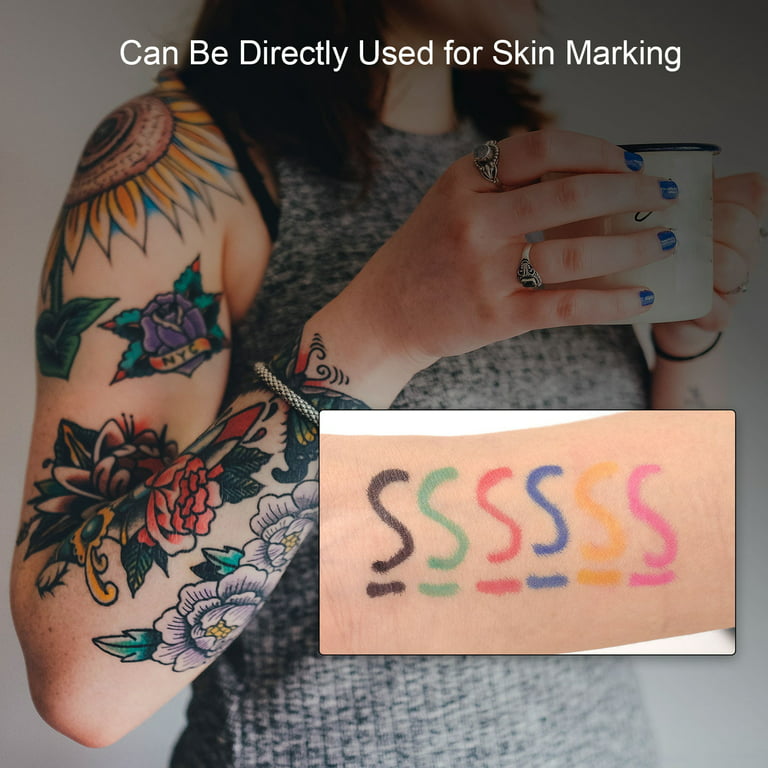 Mixed Colors Tattoo Skin Marker Pen 12pcs 3D Scribe Body Art