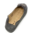 thumbnail image 2 of Victoria K Women's Foldover Sueded Faux Fur Gold Bow Ballerina Flats, 2 of 6