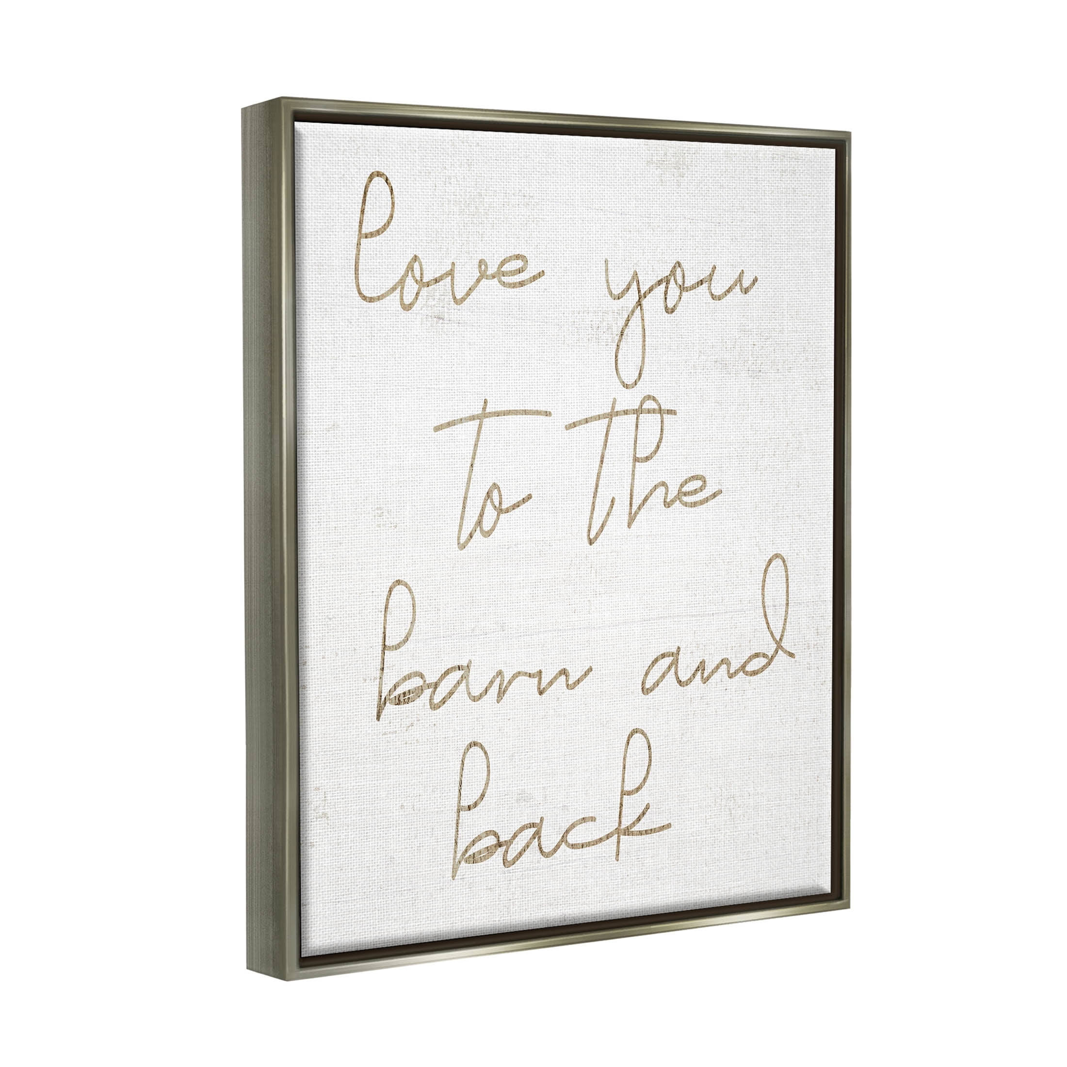 Barn & Back Romance Phrase Inspirational Graphic Art Luster Gray Framed Art Print Wall Art