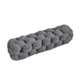 thumbnail image 2 of Chunky Braided Long Throw Pillow,Thick Knotted Tube‑Shaped Cushion,Soft Plush Decorative Bolster Pillow for Sofa Couch Bed Home Interior Layout,19"(Dark Gray), 2 of 6