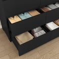 thumbnail image 4 of FFZ 12 Drawer Double Dresser, Black Wood Modern Storage Chest With Large Space For Bedroom, 4 of 4