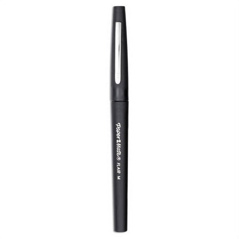 Point Guard Flair Felt Tip Porous Point Pen, Stick, Medium 0.7 mm, Black  Ink, Black Barrel
