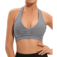 thumbnail image 1 of RUNNING GIRL Women's Sport Bras Medium Support Texture Racer Back Yoga Workout Bras, 1 of 7