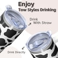 thumbnail image 4 of Geometric Design 20oz Stainless Steel Insulated Tumbler With Handle Double Wall Leak Proof For Coffee Tea Travel, 4 of 5