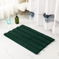 thumbnail image 3 of Subrtex Non-Slip Bathroom Rugs Chenille Soft Striped Plush Bath Mat (Green, 18" x 48"), 3 of 7