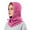 Hot Pink, variant on Winter Knitted Hat With Scarf Neck Warmer Ear For Cold Weather Outdoor Activities Warmest Hat