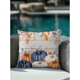 thumbnail image 4 of Outdoor Pillows Waterproof, Orange Blue Fall Bedding Throw Pillows with Insert for Couch Sofa Bed, Thanksgiving Pumpkin Botanical Vintage 16x16 Inch Pillowcases Decorative Patio Pillow Set of 1, 4 of 8
