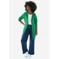 thumbnail image 3 of Ellos Women's Plus Size Zip-Front Hoodie With Zip Pockets French Terry Long Oversized Jacket, 3 of 3