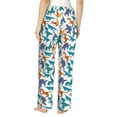 thumbnail image 3 of Uemuo Block Dinosaur Pattern Women's Wide Leg Palazzo Lounge Pants with Pockets Light Weight Loose Comfy Casual Pajama Pants-Large, 3 of 9