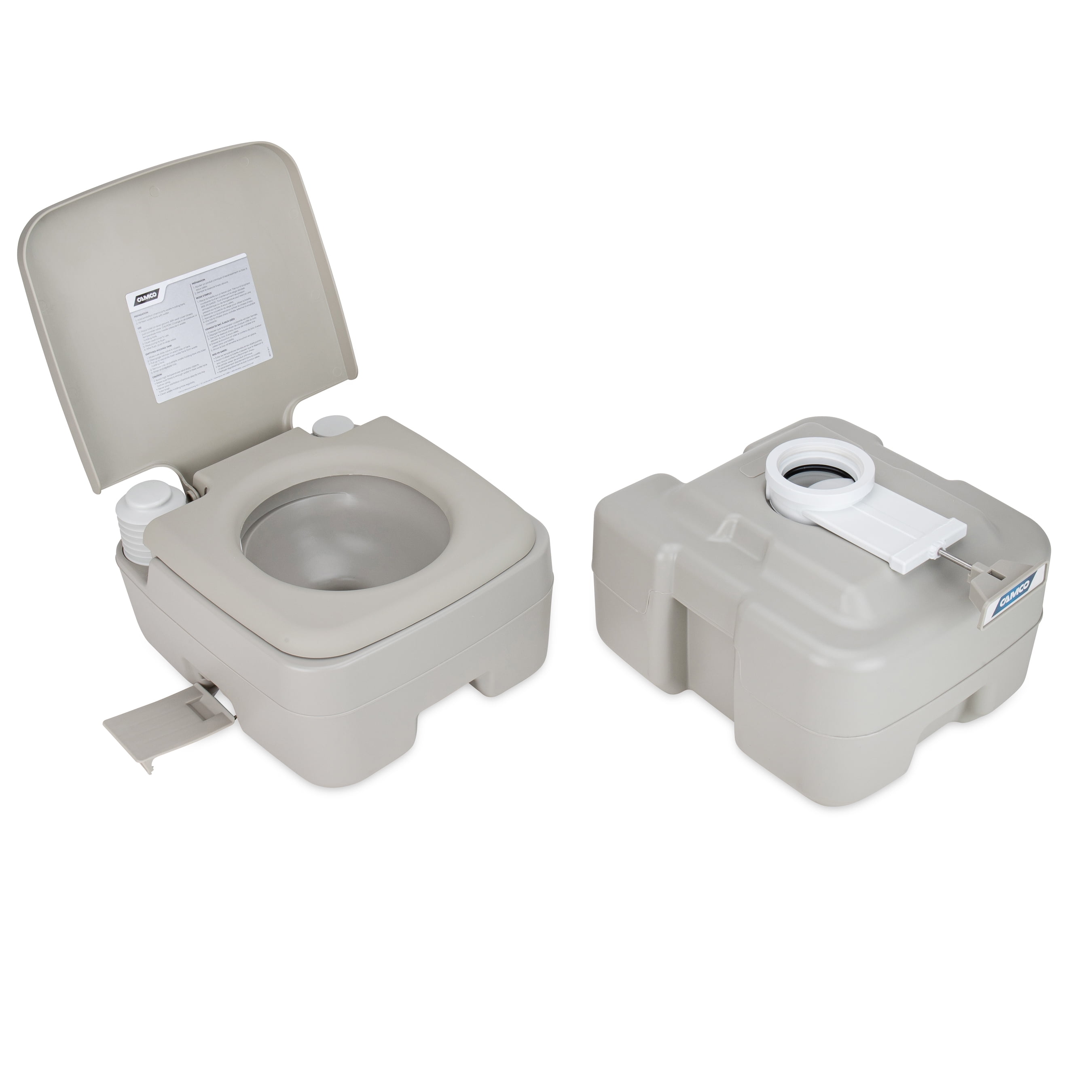 Camco 5.3 Gallon Portable Travel Toilet - Lightweight - Gray (41541)