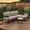 Gray, variant on 3 Seater L-Shaped Outdoor Furniture Set, All-Weather Patio Conversation Sofa with Thick Cushions, Iron Frame for Backyard, Balcony & Garden, Beige