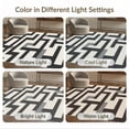 thumbnail image 7 of ODIKA 6'x9' Black Grey Geometric Maze Pattern Washable Area Rug Modern Interlocking Rectangular Blocks Abstract Non-Slip, Easy Care, for Family Room, Living Mater Bedroom, 7 of 7