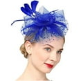 thumbnail image 1 of Women Flower Mesh Ribbons Headband Cocktail Tea Party Hat Headwear Hair Clip, 1 of 9