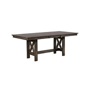 Kings Brand Furniture - Lewiston Rectangular Extension Leaf Wood Dining Room Table, Brown