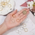 thumbnail image 3 of 1 Box Brass Pad Ring Bases Golden & Silver Tray: 6mm 17mm 40pcs/box, 3 of 7