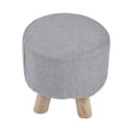 thumbnail image 3 of Footstool, Wooden Feet Linen Pad Indoor Shoe Changing Stool  For Feet Rest, 3 of 8