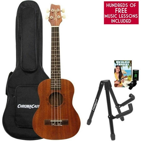 Sawtooth Mahogany Series Tenor Ukulele with Padded Bag, Quick Start Guide, Stand, Tuner, and Free Music Lessons