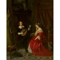 thumbnail image 3 of Eduard Majsch 12x14 Black Modern Framed Museum Art Print Titled - Serenade (1872), 3 of 5