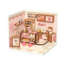 Rolife DIY Miniature Dollhouse Super Creator Tasty Cake Shop Plastic Building Set Toys Playset Gifts for Teens Adults