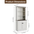 thumbnail image 2 of 72 in Tall Bookshelf 5 Tier Bookcase with Adjustable Shelves, Antique White Book Shelf with Storage Cabinet, Wood Freestanding Display Bookshelves for Home Office，Bedroom, Living Room, 2 of 5