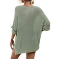 thumbnail image 5 of Liacowi Women Juniors Knitted Shirt 3/4 Sleeve Round Neck Pullover Tops Loose T-Shirts, 5 of 9
