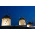 thumbnail image 2 of Young, Bill 24x17 Gold Ornate Wood Framed with Double Matting Museum Art Print Titled - Greece, Mykonos, Hora Windmills lit at sunset, 2 of 4