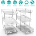 thumbnail image 4 of Teqhome 2 Packs 3 Tier Clear Bathroom Organizer with Dividers Multi-Purpose Pull-Out Pantry Organization and Storage for Kitchen Home Office, 4 of 11