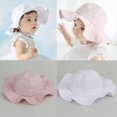 thumbnail image 4 of Biekopu Baby Sun Hat with UPF 50+ Sun Protection Beach Floppy Wide Brim Caps Toddler Girl Summer Adjustable Hat (Pink, One Size), 4 of 6