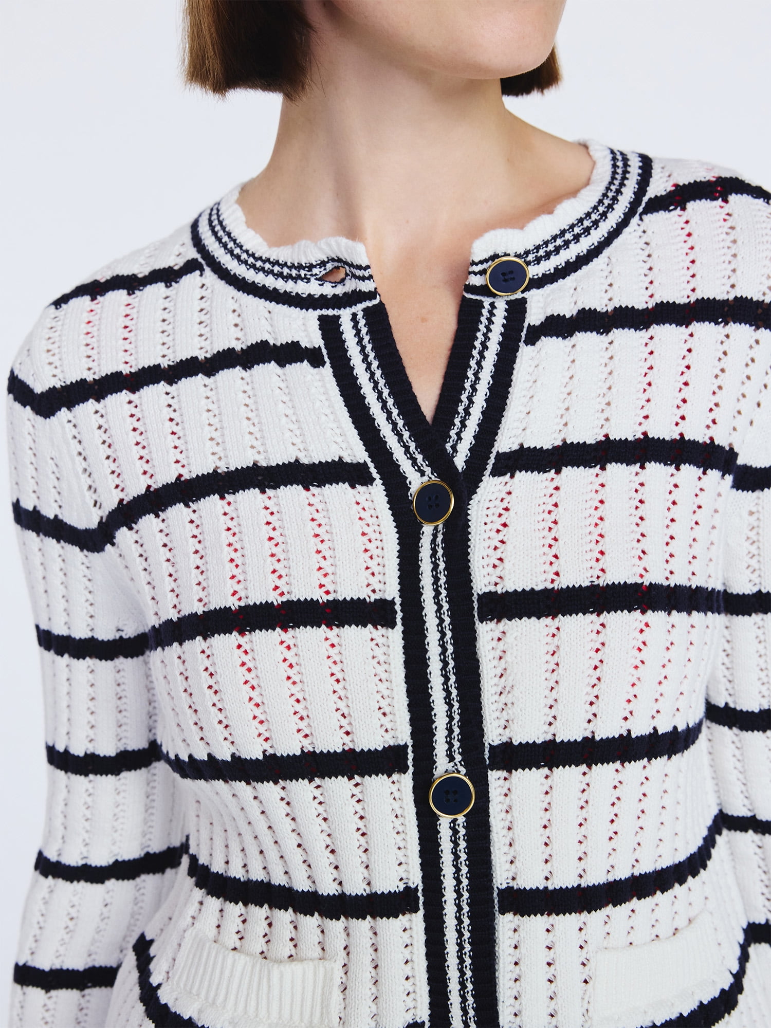 Free Assembly Women's Textured Stitch Cotton Cardigan Sweater with Long Sleeves, Lightweight, Sizes XS-XXL