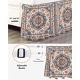 thumbnail image 3 of Blue Burnt Orange Boho Wrap Around Bed Skirts for California King Bed 16" Drop,Bed Skirt with Adjustable Elastic Belt Dust Ruffle Bed Valance for Bedroom Antique Southwestern Ethnic Bed Frame Cover, 3 of 7