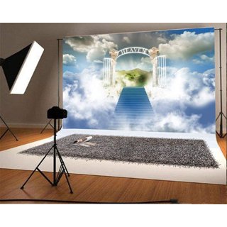  DORCEV 10x8ft Heaven Backdrop Stairs to Heaven