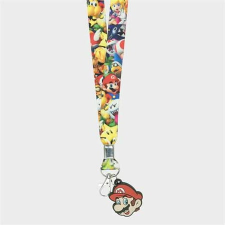 - Super Mario Lanyard - All Characters w/ Mario Face Keychain