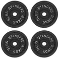 thumbnail image 1 of Fitvids Cast Iron Plate Weight Plate For Strength Training And Weightlifting, 1-Inch Center (Standard), 5Lb (Set Of 4), 1 of 3