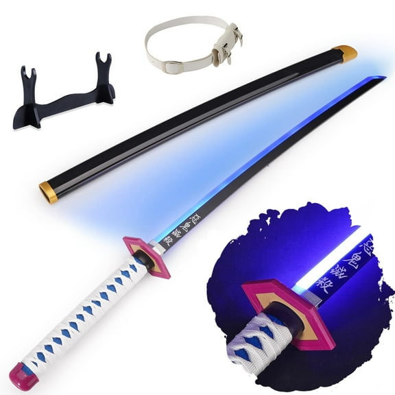 LED Light Demon Slayer Sword Tomioka Giyuu with Belt and Holder