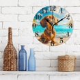 thumbnail image 3 of Cute Dachshund Dog on Beach Wall Clock 9.8 inch Battery Operated Clocks Non-Ticking Silent for Bedroom Office Kitchen Living Room, 3 of 10