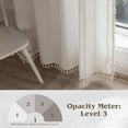 thumbnail image 3 of NixiYa Linen Curtains White Boho Curtains Semi-Blackout Window Curtains Rod Pocket Drapes 52 x 84 inches 1 Pannel, 3 of 7