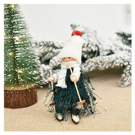 

Christmas Hanging Decorations Cute Knitted Doll with Tassels Pendant Figures Party Hanging Ornament D