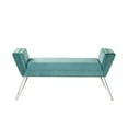 thumbnail image 3 of Inspired Home Turner Velvet Bench Nailhead Trim Acrylic Legs, Slate Blue, 3 of 8
