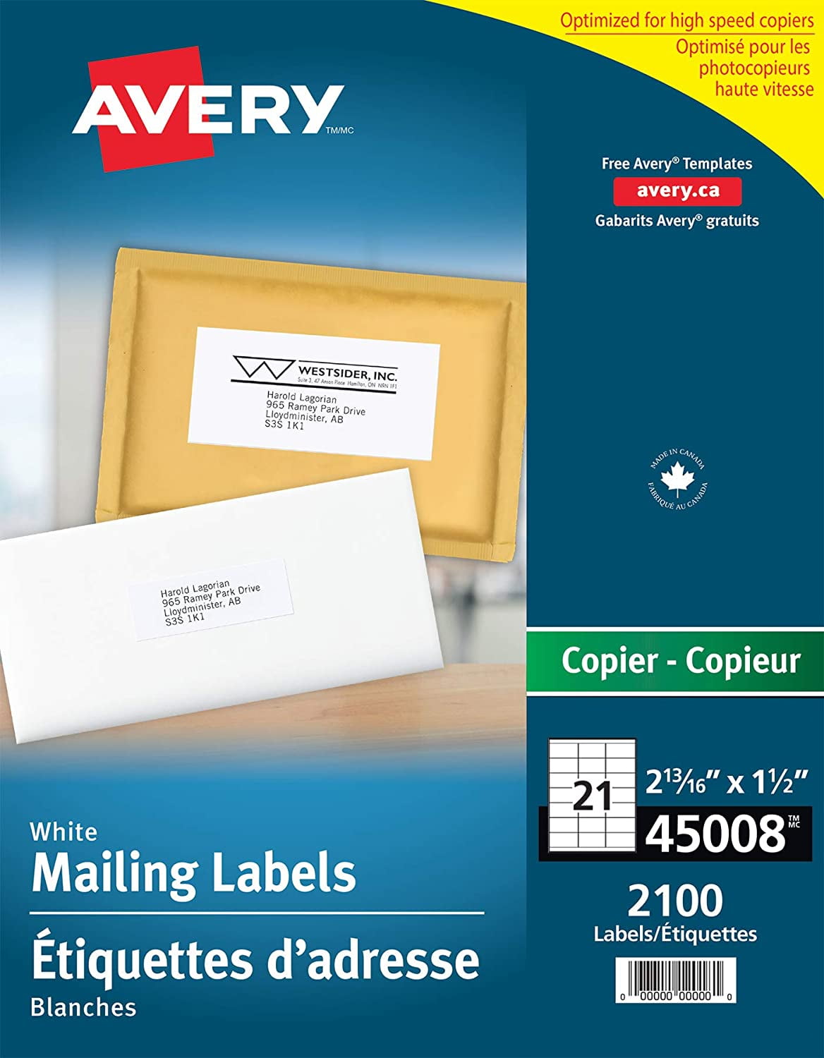 Avery Address Labels for Copiers, 2-13/16