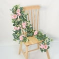 thumbnail image 5 of Eucalyptus Garland Decoration,2Pcs Artificial Eucalyptus Wreath for Party Decor,5.9Ft Reuasble Vintage Fake Rose Vines for Spring,Home,Party Decor, 5 of 6