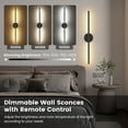 thumbnail image 3 of Battery Operated Wall Sconces Set of 2, 360°Rotation Wireless Rechargeable Wall Lights: Dimmable Detachable Wall Lamp with Remote Control, 3000K-6000K Infinite Dimming Wall Sconce 27.6 Inch, 3 of 6