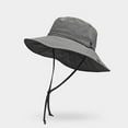 thumbnail image 2 of ZACPNCV Men Women UPF 50+ Sun Hat Wide Brim Foldable Bucket Hat for Fishing Hiking Beach Outdoor Gray Free Size, 2 of 4