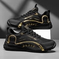 thumbnail image 6 of CORASUN Men's Low-Profile Casual Sports Shoes, Breathable Mesh Sneakers with Gold Accents, Lightweight Walking Shoes for Gym and Daily Commute, Black, 6 of 10